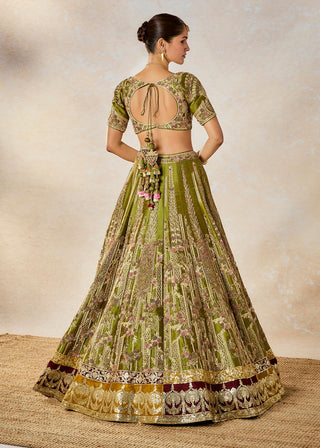 Green aam panna lehenga set