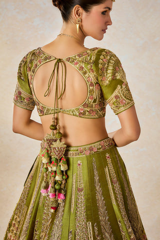 Green aam panna lehenga set