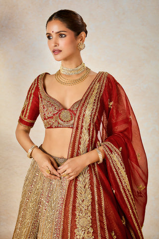 Rust khubani ka meetha lehenga set