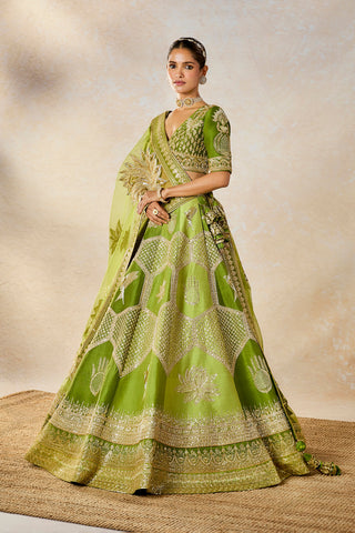 Green jaljeera lehenga set