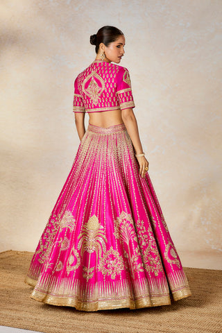 Pink gulaab cham cham lehenga set