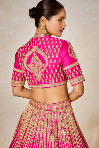 Pink gulaab cham cham lehenga set