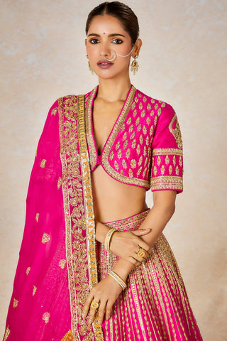 Pink gulaab cham cham lehenga set