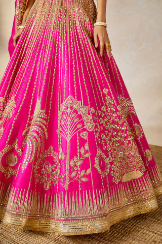 Pink gulaab cham cham lehenga set