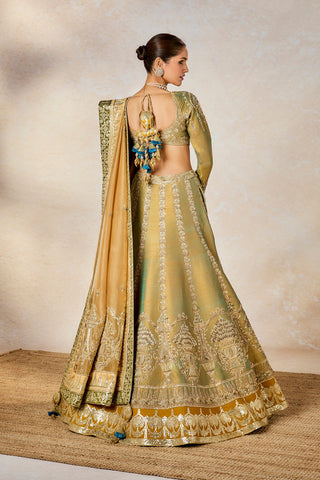 Gold kesar varak lehenga set