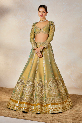 Gold kesar varak lehenga set