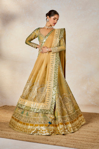 Gold kesar varak lehenga set