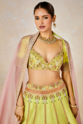 Lime green pista kulfi lehenga set