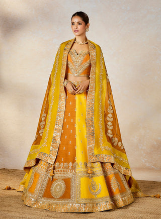 Ochre son patissa lehenga set