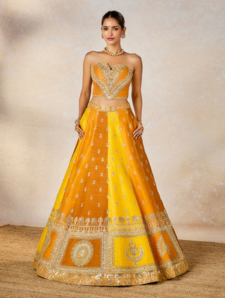 Ochre son patissa lehenga set