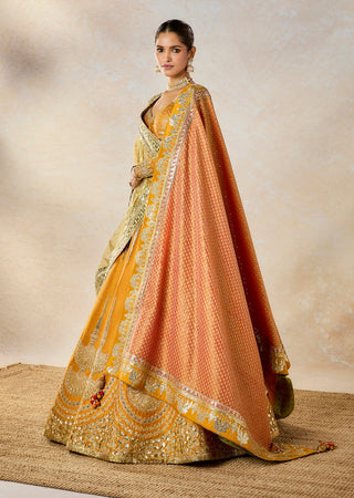 Ochre Imarti Lehenga Set by House Of Masaba available on Indiaspopup