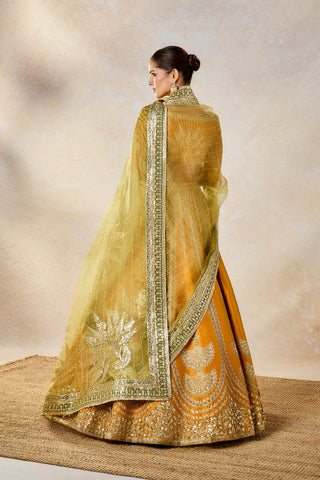 Ochre Imarti Lehenga Set by House Of Masaba available on Indiaspopup