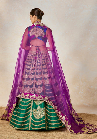 Green khus khus lehenga set