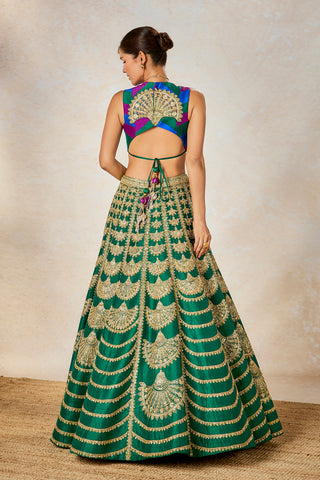 Green khus khus lehenga set