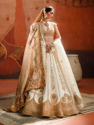 Ivory nan khati lehenga set