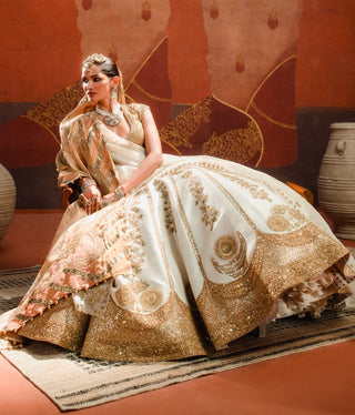 Ivory nan khati lehenga set