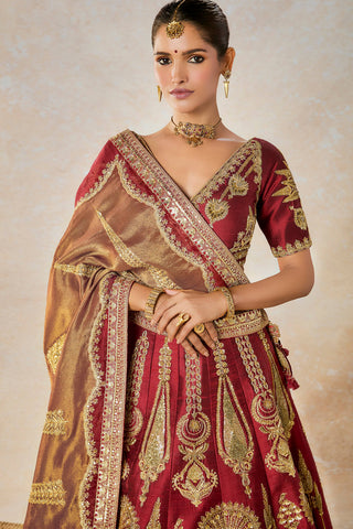 Cherry gulab maroon lehenga set