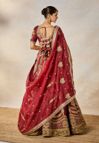 Cherry gulab maroon lehenga set