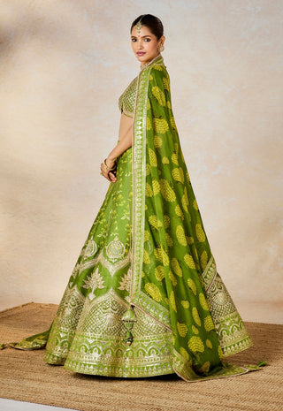 Olive Soda Shikanji Lehenga Set by House Of Masaba available on Indiaspopup