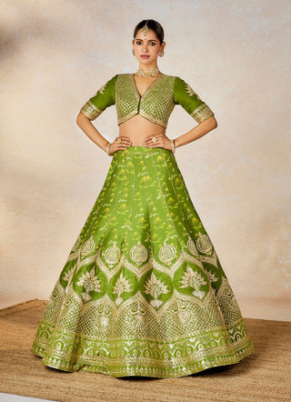 Olive Soda Shikanji Lehenga Set by House Of Masaba available on Indiaspopup