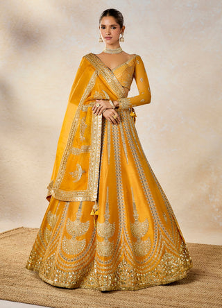 Imarti ochre lehenga set