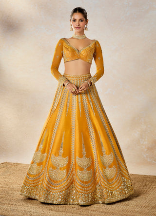 Imarti ochre lehenga set