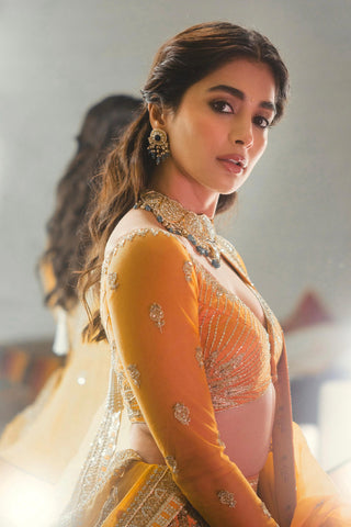 Imarti ochre lehenga set