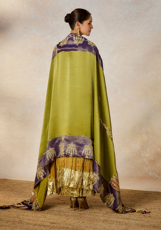 Gold son barfi anarkali set