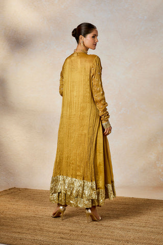 Gold son barfi anarkali set