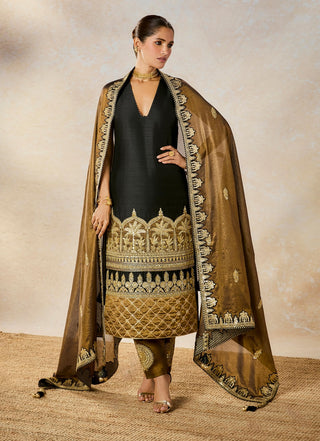 Black kala khatta salwar and kurta set