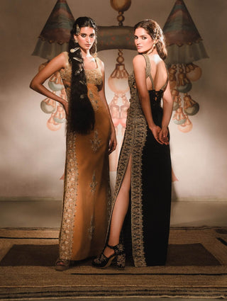 Tan Mishti Doi Gown by House Of Masaba, available on Indiaspopup.com