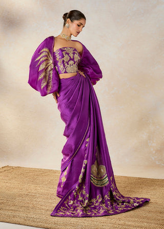 Purple jamun fizz sari set