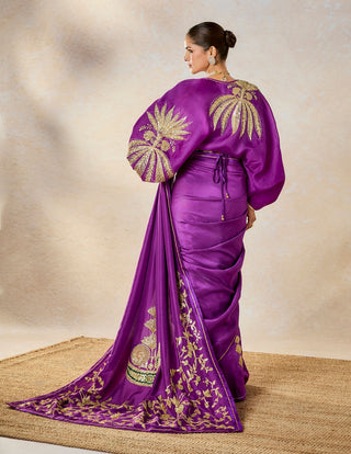 Purple jamun fizz sari set