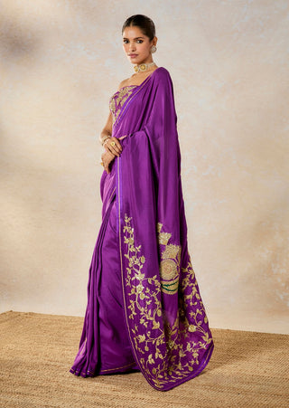 Purple jamun fizz sari set