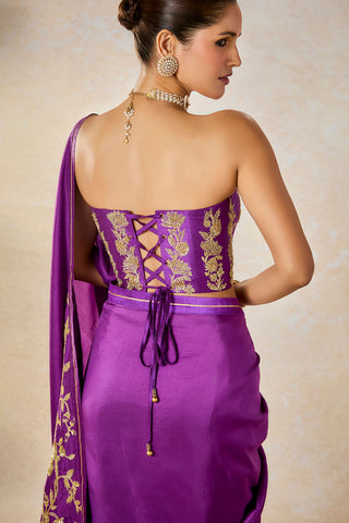 Purple jamun fizz sari set