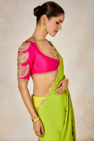 Meetha paan sari and unstitched blouse