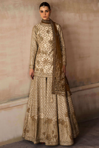 Lotus pond aged ekru sharara set