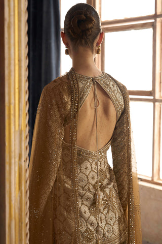 Lotus pond aged ekru sharara set