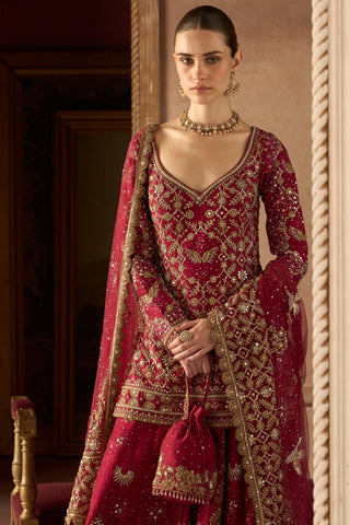 Birds of paradise scarlet sharara set