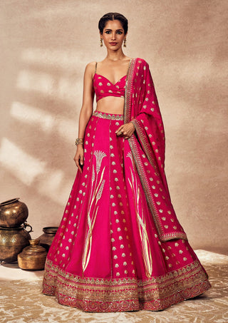 Pink Whispering Lily Lehenga Set by House Of Masaba, available on Indiaspopup.com