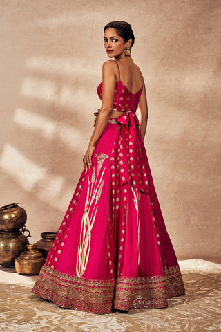 Pink whispering lily lehenga set