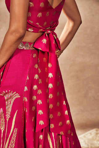 Pink Whispering Lily Lehenga Set by House Of Masaba, available on Indiaspopup.com