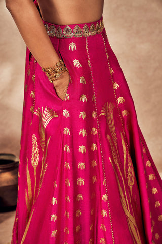 Pink whispering lily lehenga set