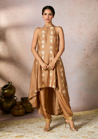 Beige Travelers Palm Tunic And Pants by House Of Masaba, available on Indiaspopup.com