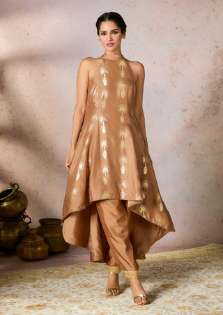 Beige Travelers Palm Tunic And Pants by House Of Masaba, available on Indiaspopup.com