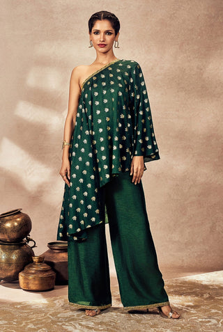 Green Palmscape Tunic And Pants by House Of Masaba, available on Indiaspopup.com