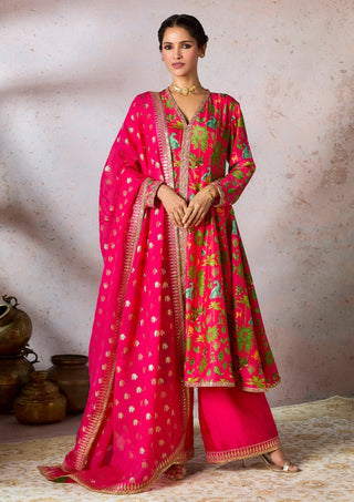 Pink Tropical Printed Kurta Set by House Of Masaba, available on Indiaspopup.com