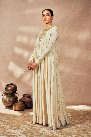 Ivory Potters Touch Anarkali And Dupatta by House Of Masaba, available on Indiaspopup.com