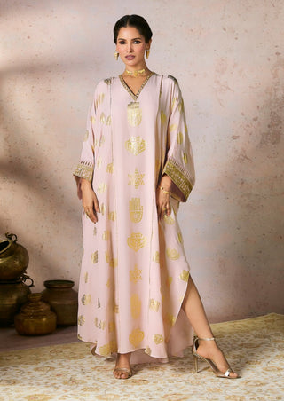 Baby Pink Trinkets Kaftan by House Of Masaba, available on Indiaspopup.com