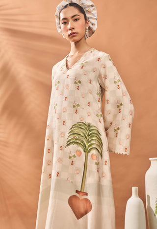 Ivory checkers bloom tunic and pants